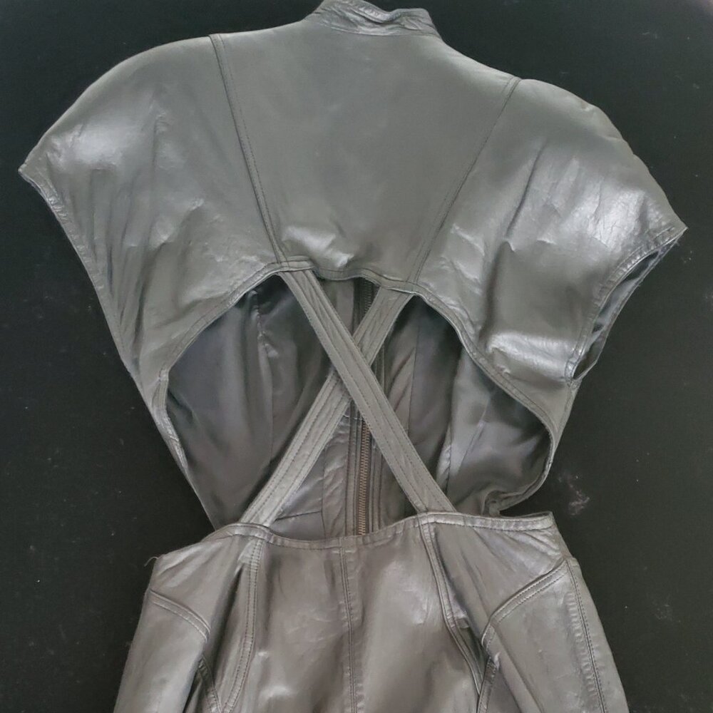 Sexy genuine leather dress